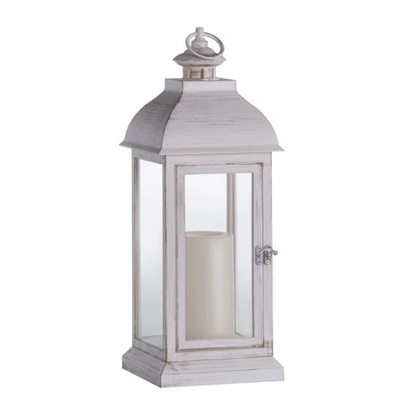 15.7'' Battery Powered Integrated LED Outdoor Lantern with Electric Candle | Wayfair Professional