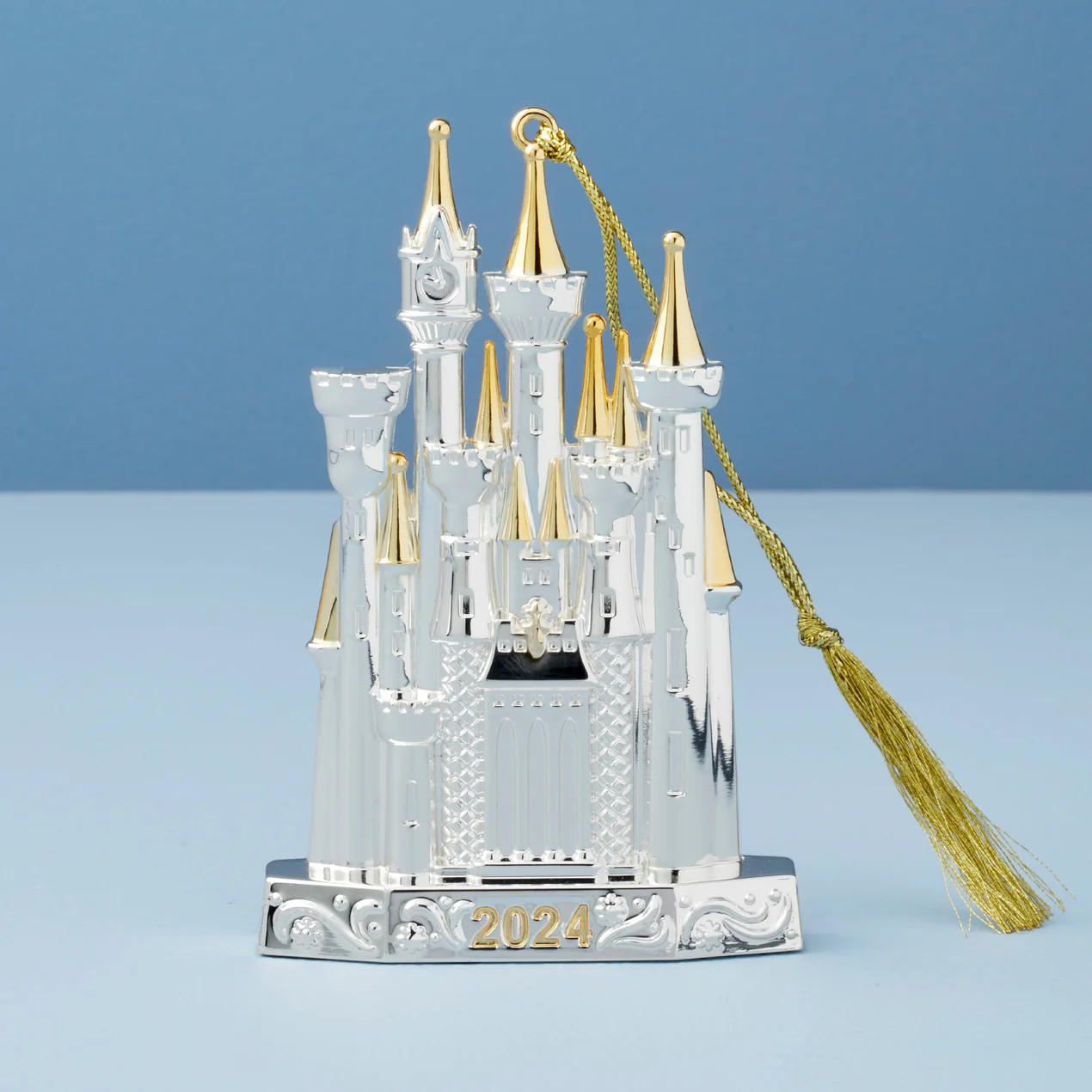 2024 Silverplated Disney Castle Metal Ornament | Lenox