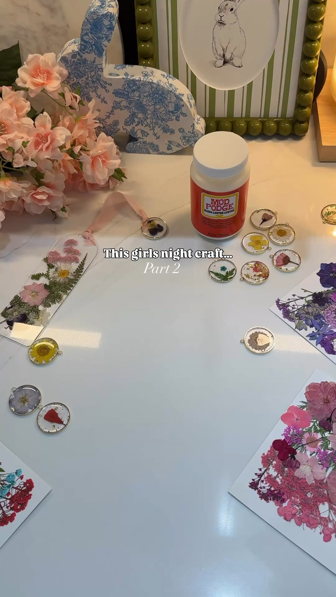 Pressed flower bookmarks 🌸✨ Such a fun and easy craft idea for a girls night, book club, or relaxing weekend project. 

#springcraft #flowerbookmarks 

#LTKspring