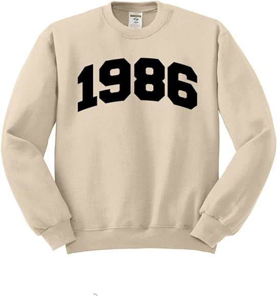 TeesAndTankYou 1986 College Style Sweatshirt Unisex | Amazon (US)