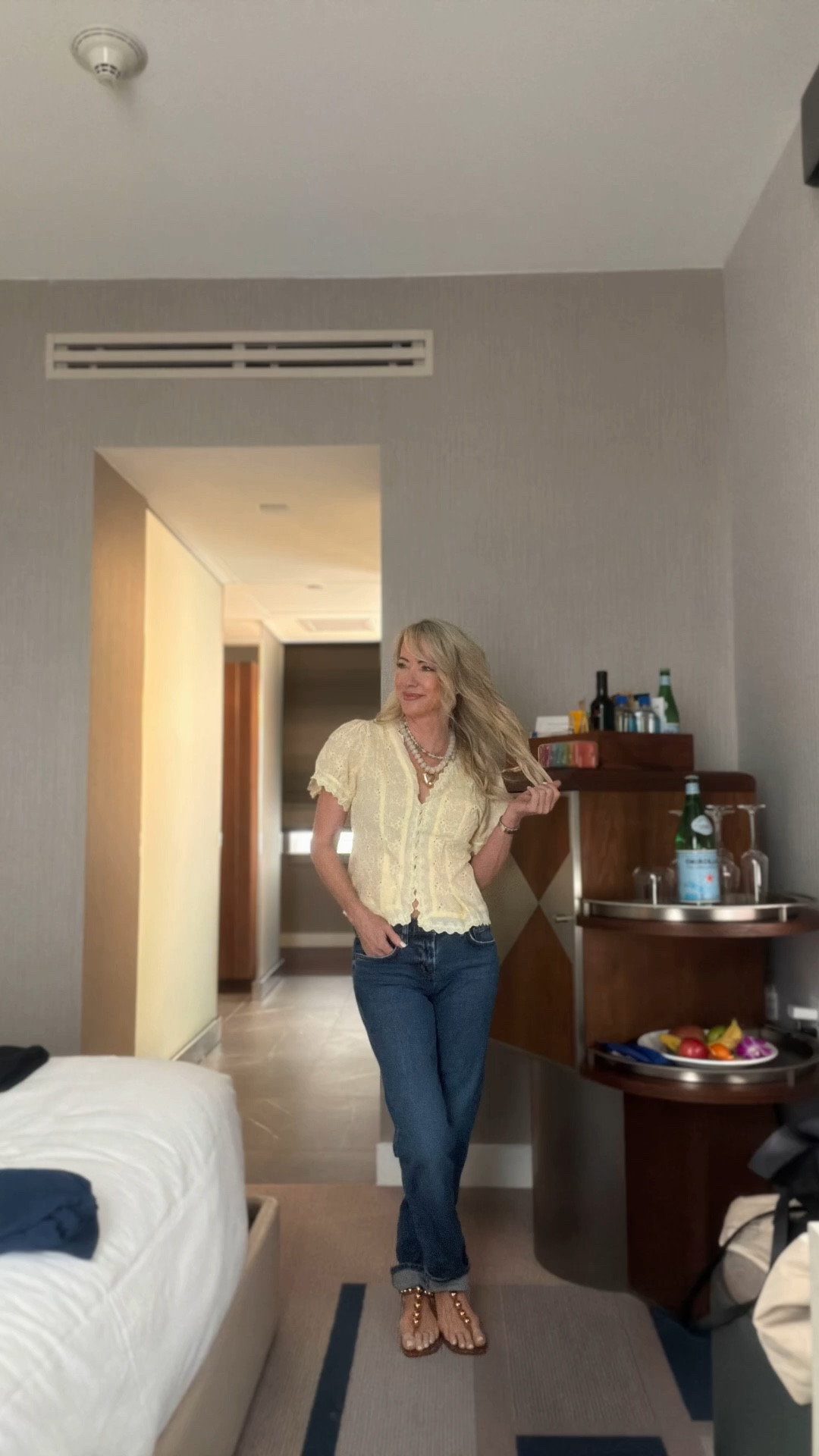 Eyelet tops in white + butter yellow 🤍💛 layered with fun beaded necklaces, easy Amazon finds

#LTKSeasonal #LTKOver40 #LTKootd