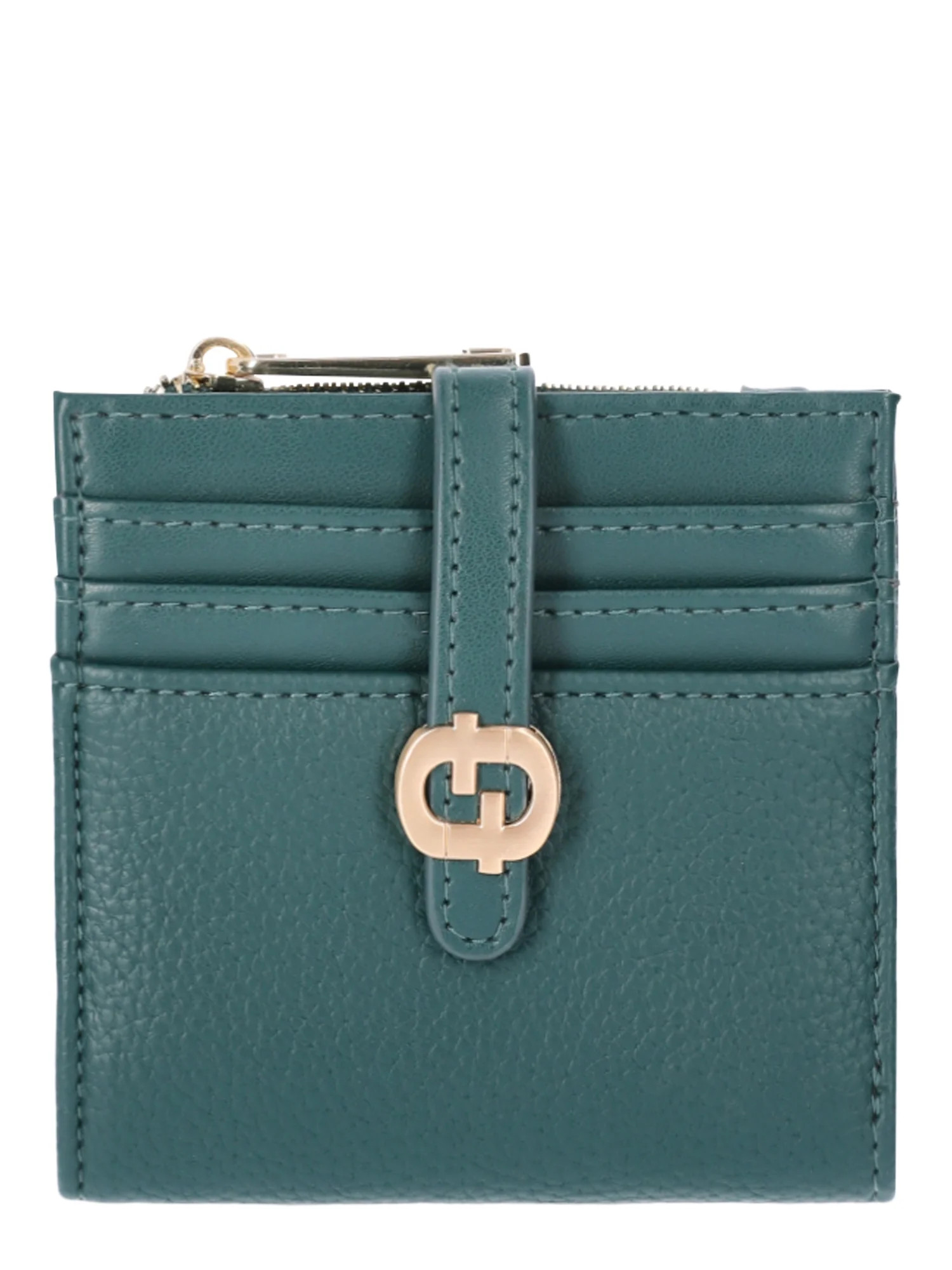 Time and Tru Women's Sadie Tab Card Wallet, Green Smoke | Walmart (US)