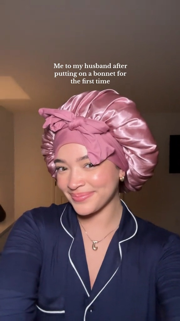 He absolutely loves it tho LOL #husband #husbandwife #satinbonnets #silkbonnet #relatable #comedy #couples #relationshipgoals