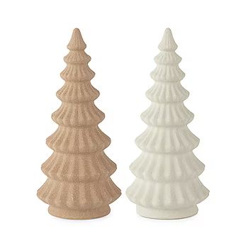North Pole Trading Co. Woodland Retreat 8" Ceramic Sanded Christmas Tabletop Tree Collection | JCPenney