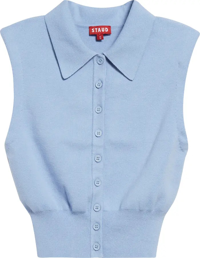 STAUD Nola Cotton & Cashmere Sleeveless Sweater | Nordstrom | Nordstrom