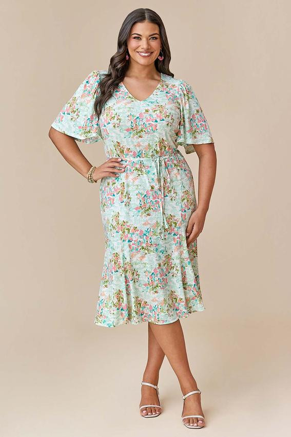 Plus Size Brushed Multi Tie Waist Dress | Cato Fashions