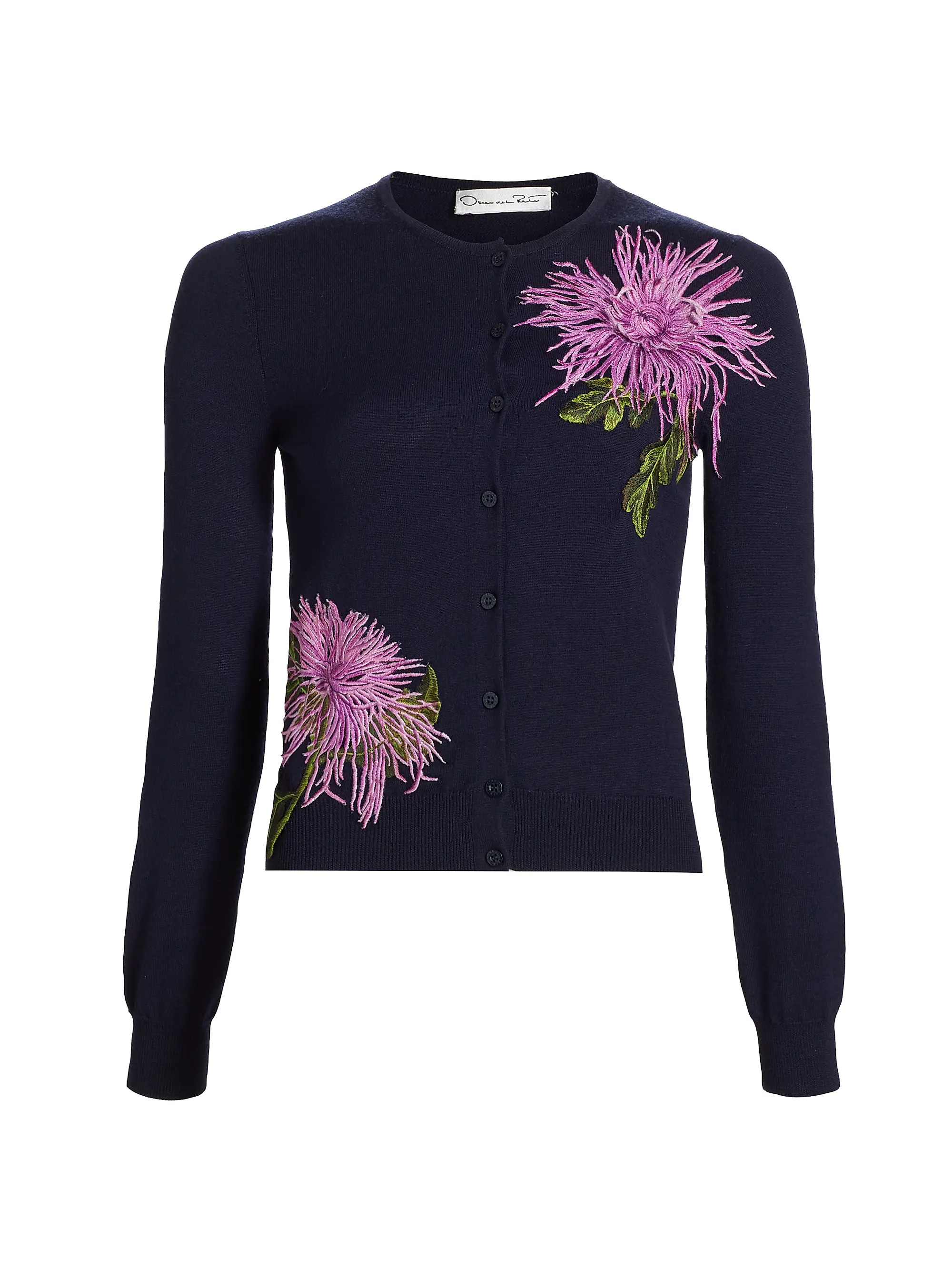 Floral-Embroidered Wool Cardigan | Saks Fifth Avenue