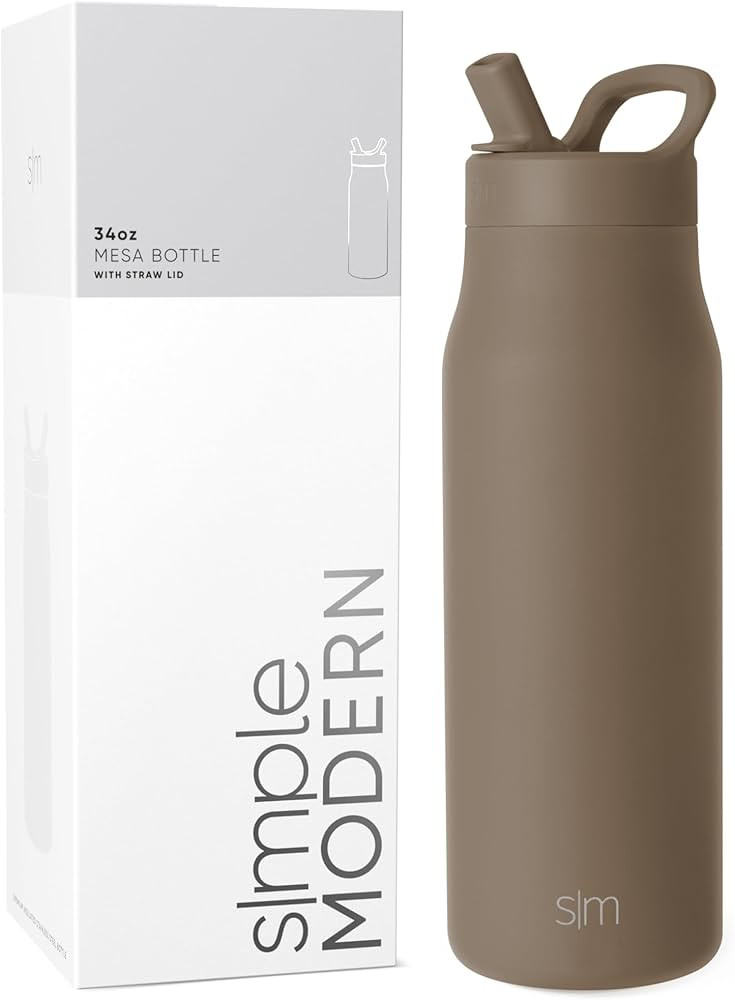 Simple Modern Water Bottle with Straw lid | Insulated Stainless Steel Thermos | Reusable Travel W... | Amazon (US)