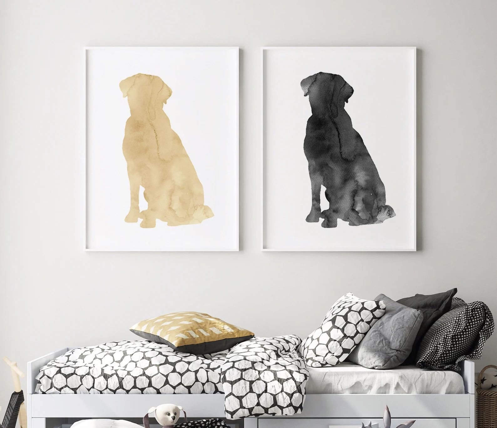 Set of Two Prints Labrador Retriever Lab Art Printable - Etsy | Etsy (US)