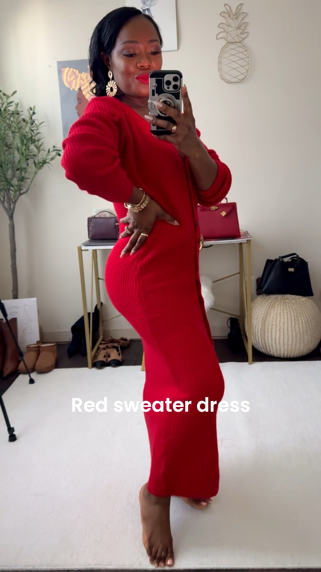 Red sweater dress outfit to wear now. Shop the look. #reddress #sweaterdress #valentineoutfit 

#LTKgrwm #LTKValentine #LTKSeasonal