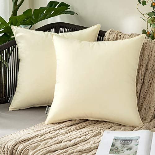 MIULEE Pack of 2 Decorative Outdoor Waterproof Pillow Covers Garden Cushion Sham Throw Pillowcase... | Amazon (US)