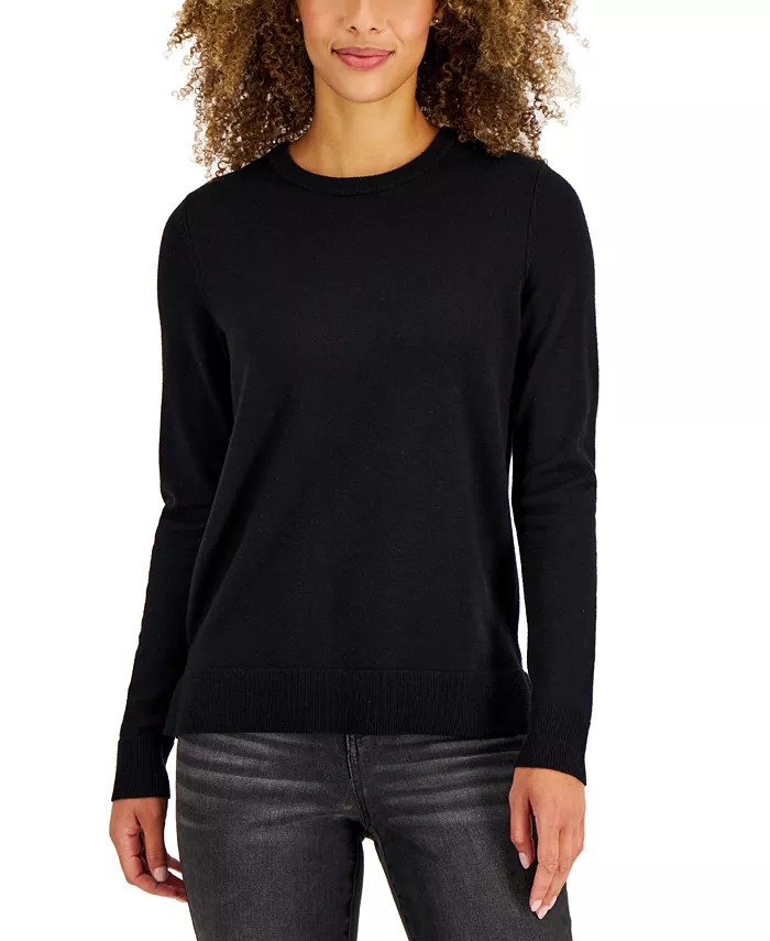 Women's Long-Sleeve Crewneck Sweater, Created for Macy's | Macy's