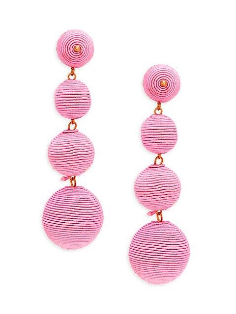Kenneth Jay Lane Couture Collection Thread-Wrapped Ball Linear Earrings on SALE | Saks OFF 5TH | Saks Fifth Avenue OFF 5TH