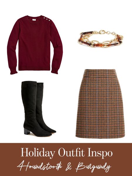 Houndstooth and burgundy are the perfect pair for your holiday outfit inspo. 

#LTKstyletip #LTKSeasonal #LTKHoliday