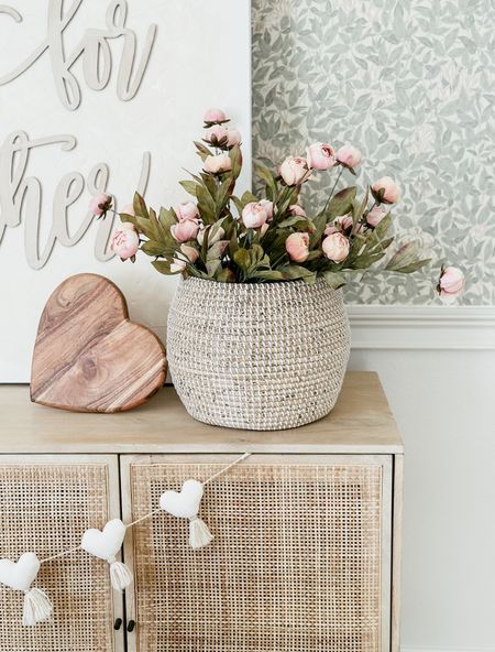 Favorite faux florals for spring! This is 8 stems I think! #basket #valentines #wallpaper #console 

#LTKparties #LTKSeasonal #LTKhome