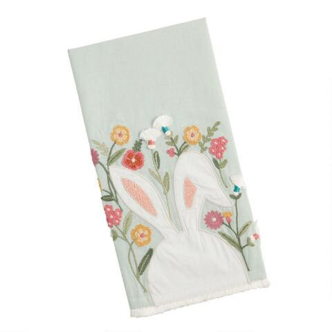 Sky Blue Floppy Bunny Ears Kitchen Towel | World Market