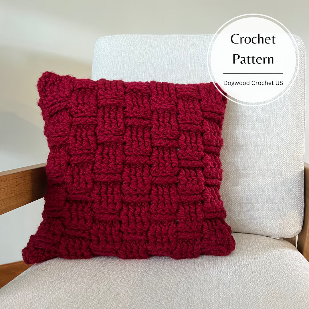 CROCHET PATTERN Basketweave Pillow DIY Crochet Basketweave Pillow Cover Modern Crochet Home Decor... | Etsy (US)