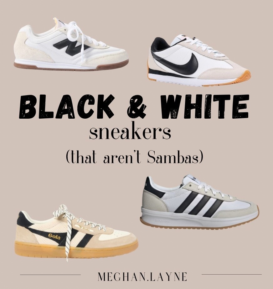 My current favorite black and white sneakers that aren’t Adidas Sambas! I like something a little different than what everyone else has and these are just that!! 

#LTKFindsUnder100 #LTKShoeCrush #LTKActive