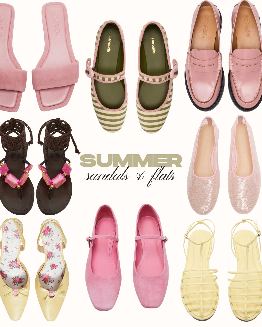 summer sandals & flats #LTKSummer

pink flats butter yellow loafers lace up sandals suede flats Mary janes strappy sandals

#LTKShoeCrush