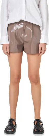 Grey Lab Shiny Faux Leather Shorts | Nordstrom | Nordstrom