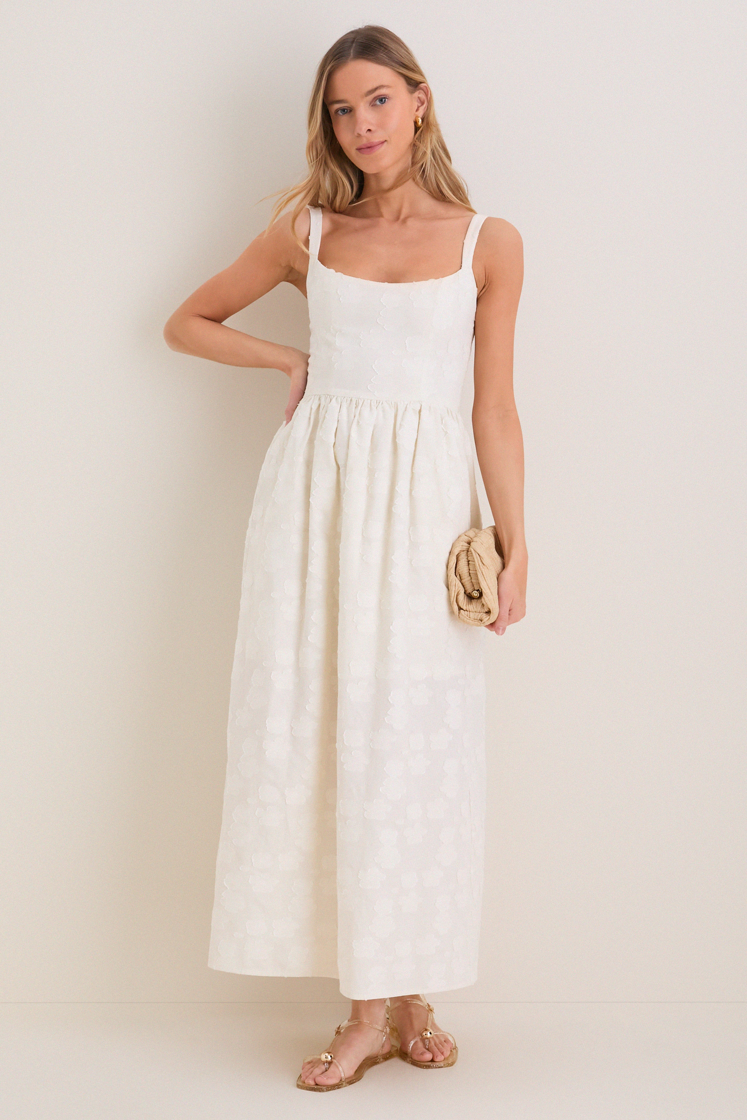 Ivory Jacquard Jour Maxi Dress | Tuckernuck (US)