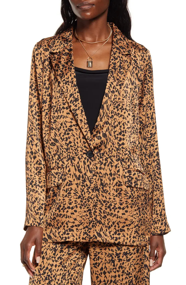 Abstract Print Satin Blazer | Nordstrom