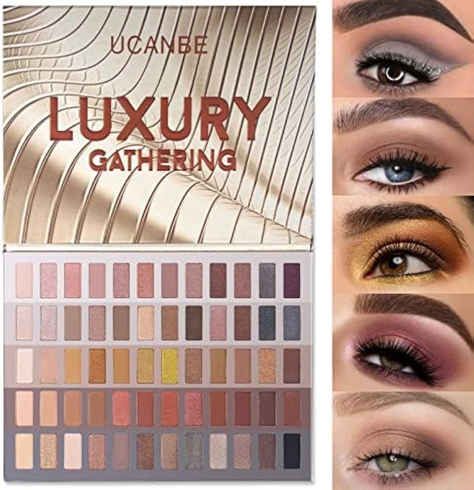 UCANBE 60 Colors Naked Eyeshadow Palette, Warm Neutral Nudes Makeup Pallet, Natural Matte Glitter... | Amazon (US)
