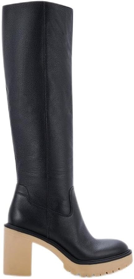 Dolce Vita Corry H2O Black Leather Block Heel Almond Toe Knee High Fashion Boot (Black Leather, 8... | Amazon (US)