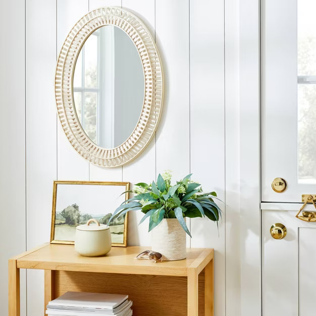 20" x 28" Light Woven Oval Mirror - Threshold™ designed with Studio McGee | Target