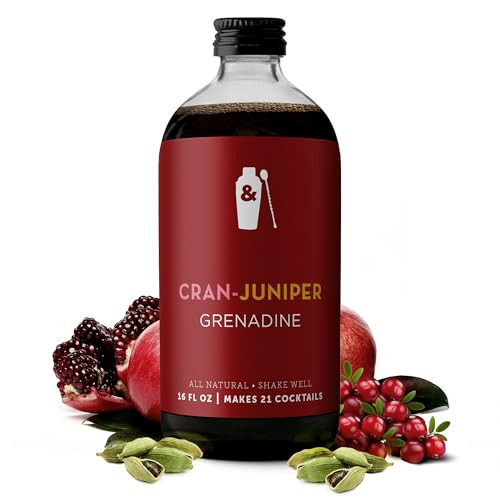 Shaker & Spoon Grenadine Cocktail Syrup, 16oz Cranberry, Juniper & Cardamom Flavored Syrups for Drinks, Vegan Craft Cocktail Mixers for Mocktails, Non Alcoholic Drinks | Amazon (US)