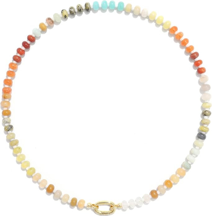 CONRAN KREMIX Colorful Stone Beaded Necklace for Women,Natural Gemstone Bead Choker Necklaces Boh... | Amazon (US)