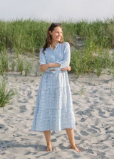 The Linen Tiered Midi Dress - Block Print | Alice Walk