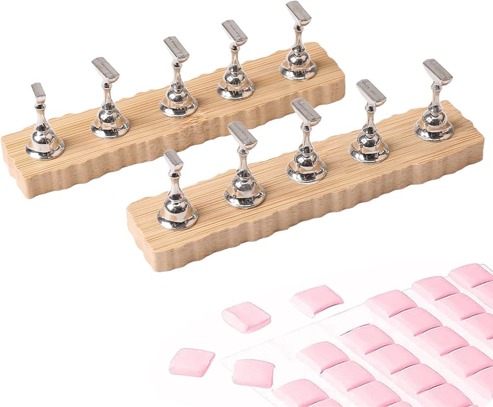 ANGNYA Nail Stand for Press on,2 Set Super Magnetic Nail Holder for Painting Nails Nail Stand for... | Amazon (US)
