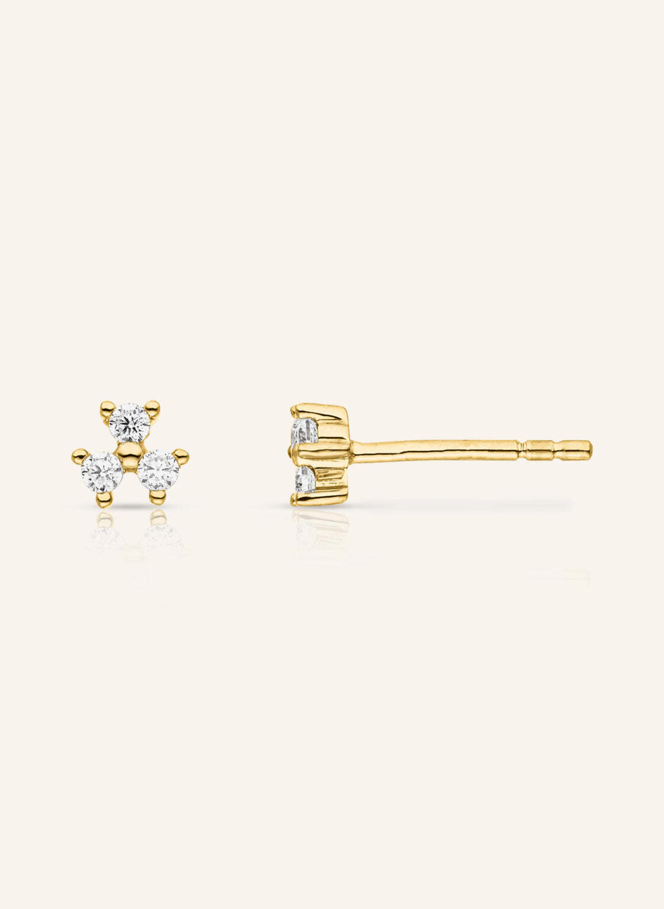 Ohrstecker FLEUR aus 14 Karat Gelbgold und 0,16ct. Diamanten | Breuninger (DACH)