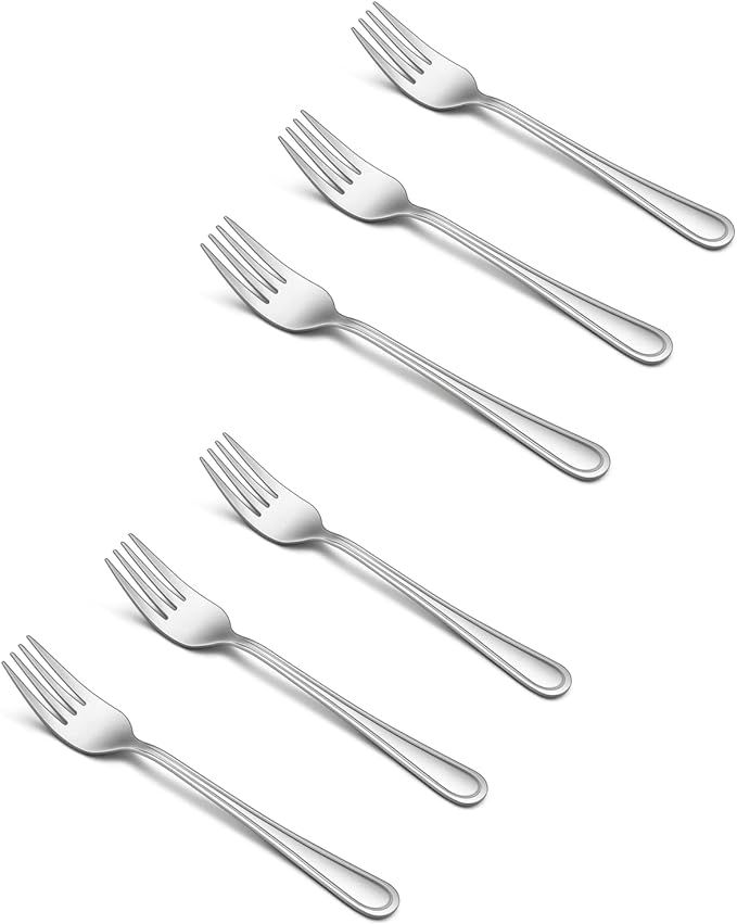 TeamFar Toddler Forks, 6 Pcs Stainless Steel Kids Utensil Small Fork for Child Self Feeding, with... | Amazon (US)