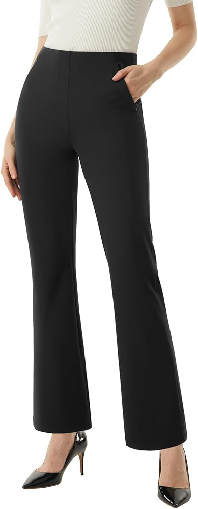 AFITNE Women’s Yoga Dress Pants 28”/30”/32” Stretchy Pull On Straight Leg Business Casual... | Amazon (US)