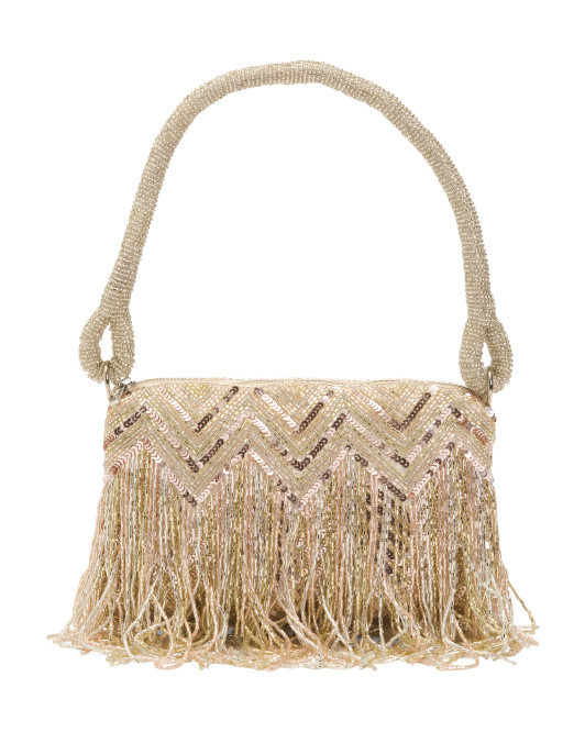 Beaded Fringe Shoulder Bag | TJ Maxx