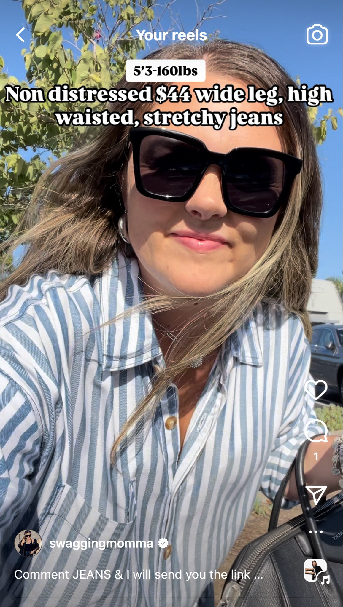 In love with these American Eagle jeans. I’m 5’3-160lbs and carry most of my weight in my stomach. I went with a size 10 short and they’re stretchy! 👖🍒❤️