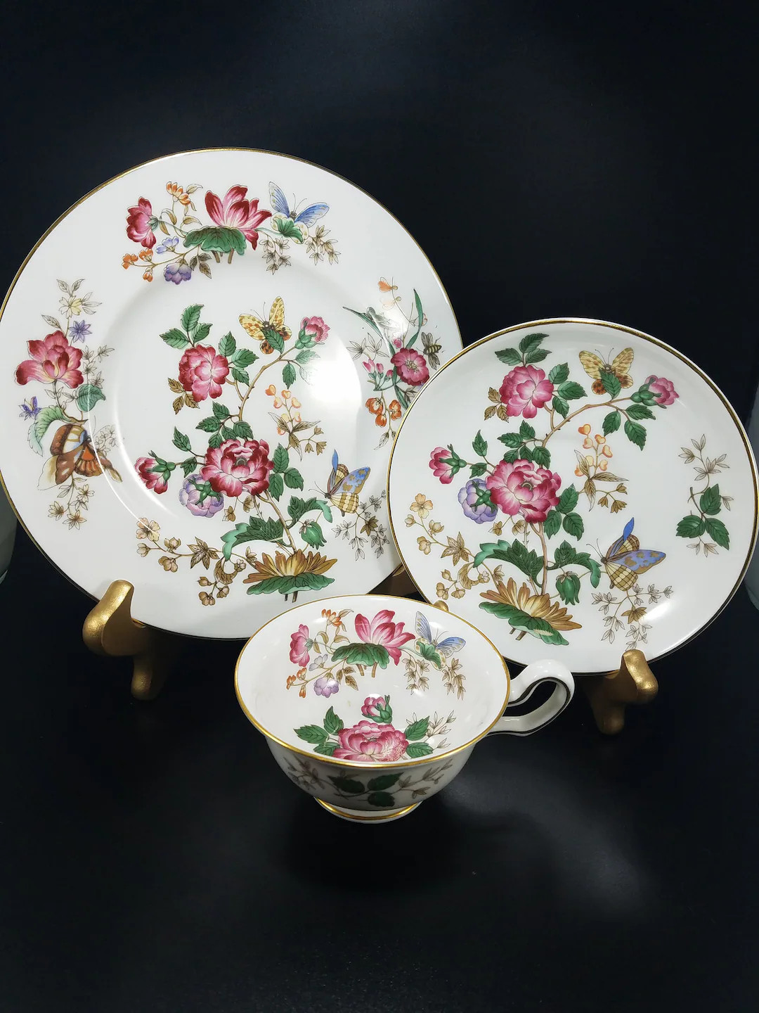 WEDGWOOD England Charnwood Floral Dessert Plate Cup and Saucer Tea Trio Set - Etsy | Etsy (US)