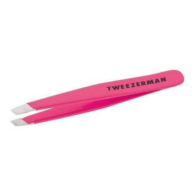 Tweezerman Mini Slant Tweezer - Neon Pink: Stainless Steel, 2-Piece | Target