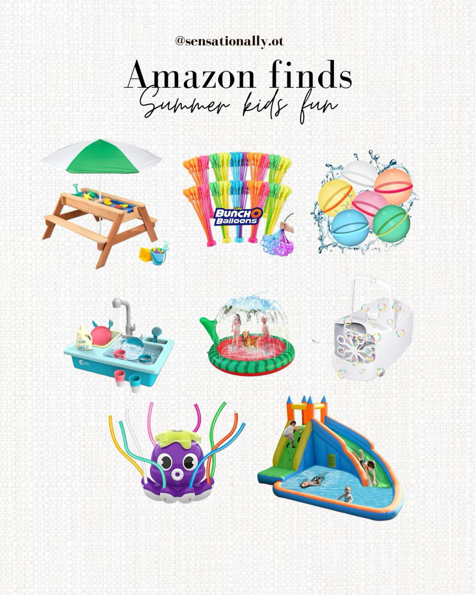 Hey, parents! ✨ This summer, get away with your kids with these Amazon finds. 🌈

Have a fun summer!✨☀️

#Sensationallyot #ParentingTips #ToddlerIndependence #sensorysandbin #sandbin #sensoryplaybin #littlemermaid #kidsgift #finemotorskills #kidsdevelopment #occupationaltherapy #kidsactivities #finemotoractivity #giftideasforkids