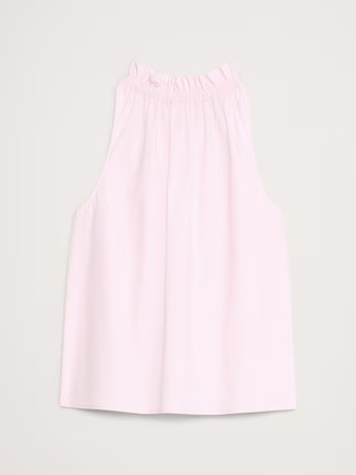 Cotton Poplin Ruche-Neck Top | Banana Republic (US)