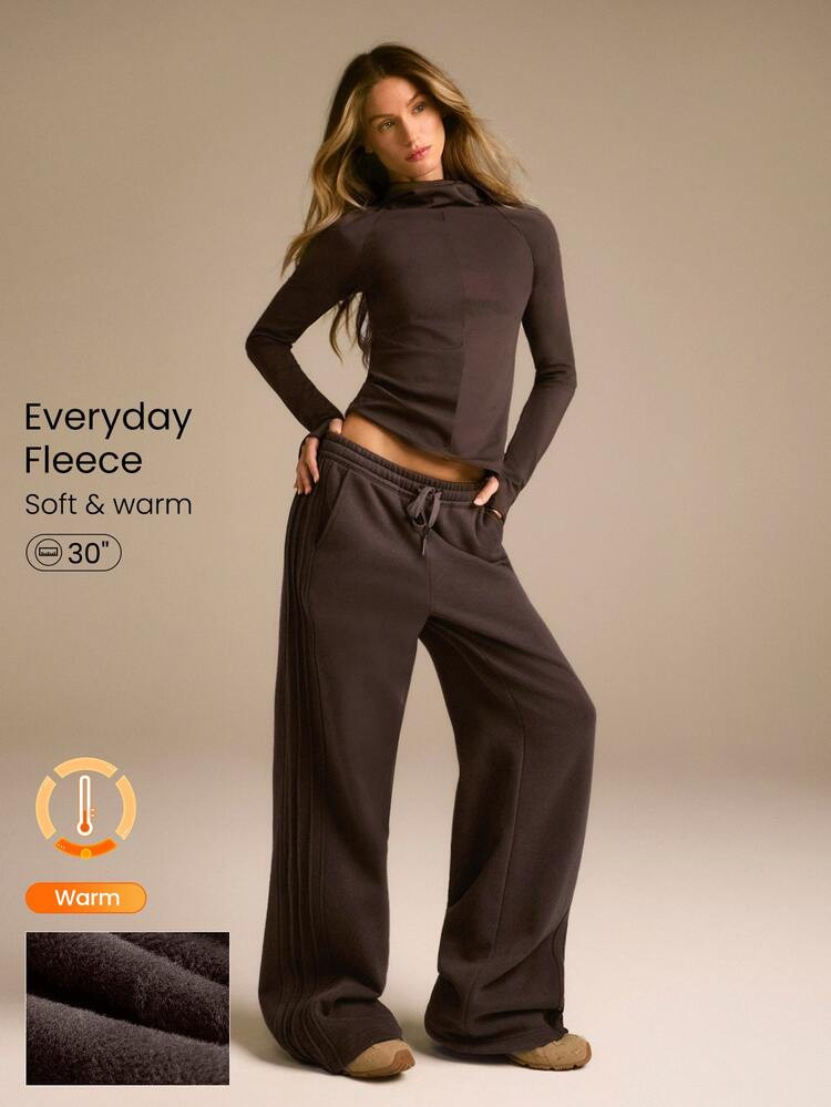 GLOWMODE Everyday Fleece Stay Toasty Soft Warm Lightweight Side Piping Pockets Elastic Waist Draw... | SHEIN