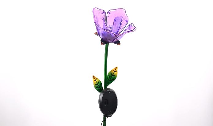 Better Homes & Gardens Solar LED Glass Purple Flower Decor Stake Outdoor Light | Walmart (US)