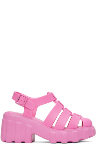 Pink Megan Platform Heeled Sandals | SSENSE