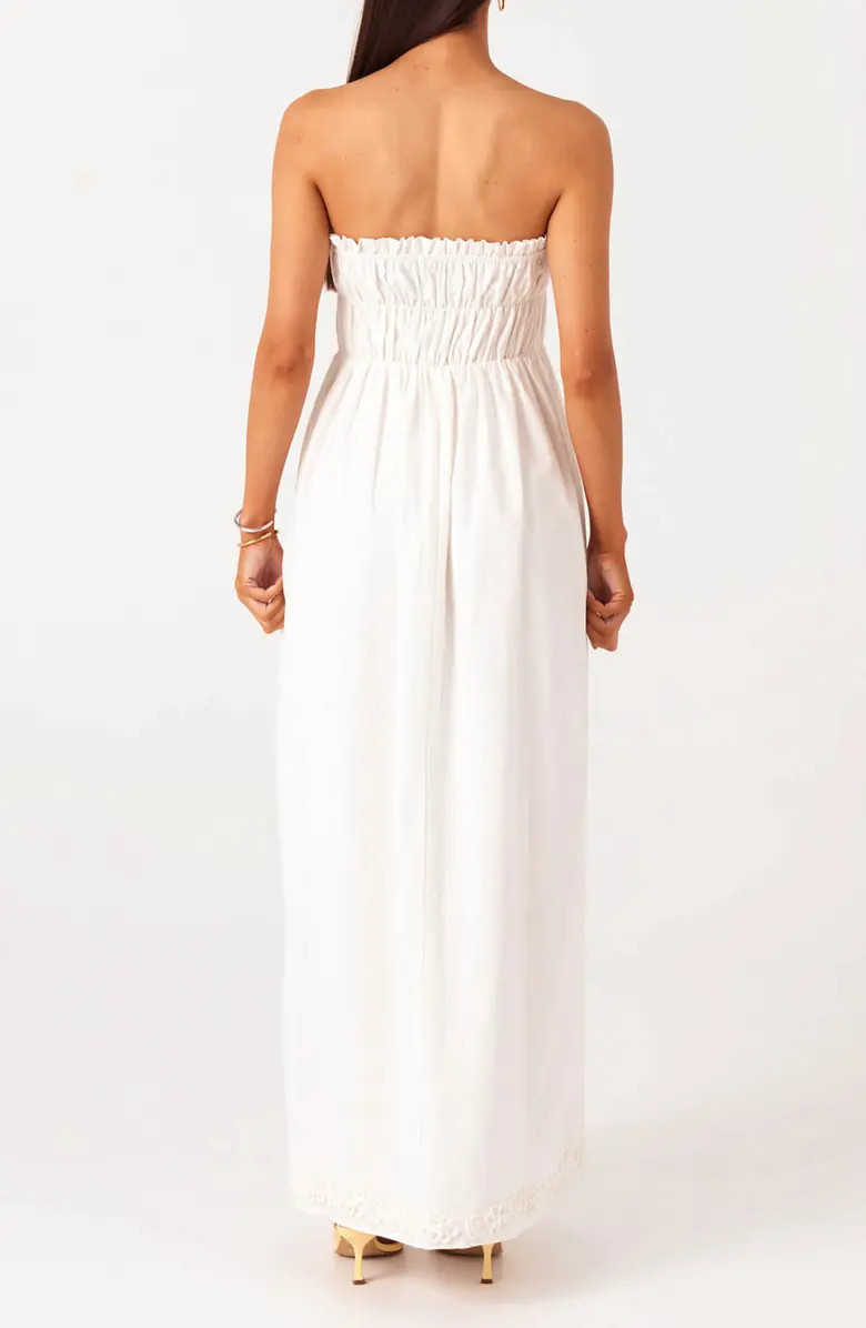 Ines Strapless Linen & Cotton Maxi Dress | Nordstrom
