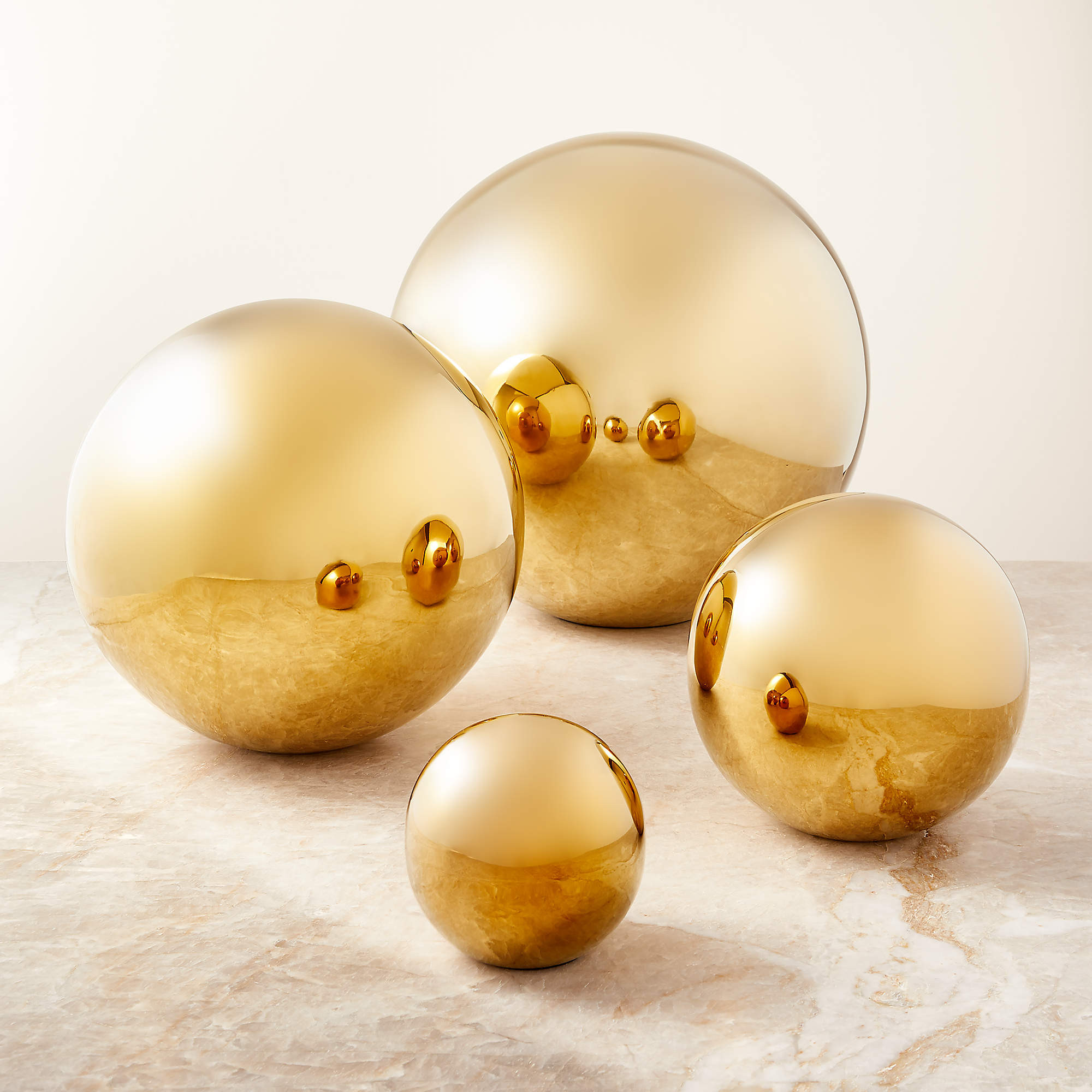Nix Champagne Gold Decorative Orb 16" + Reviews | CB2 | CB2