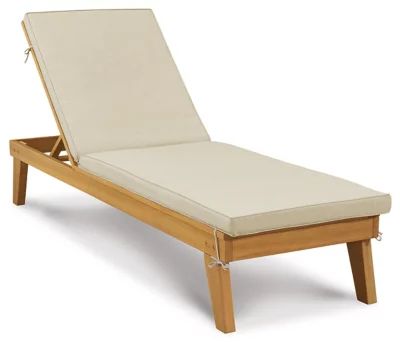 Siganture Design by Ashley Outdoor Byron Bay Eucalyptus Patio Chaise Lounge, Light Brown | Walmart (US)