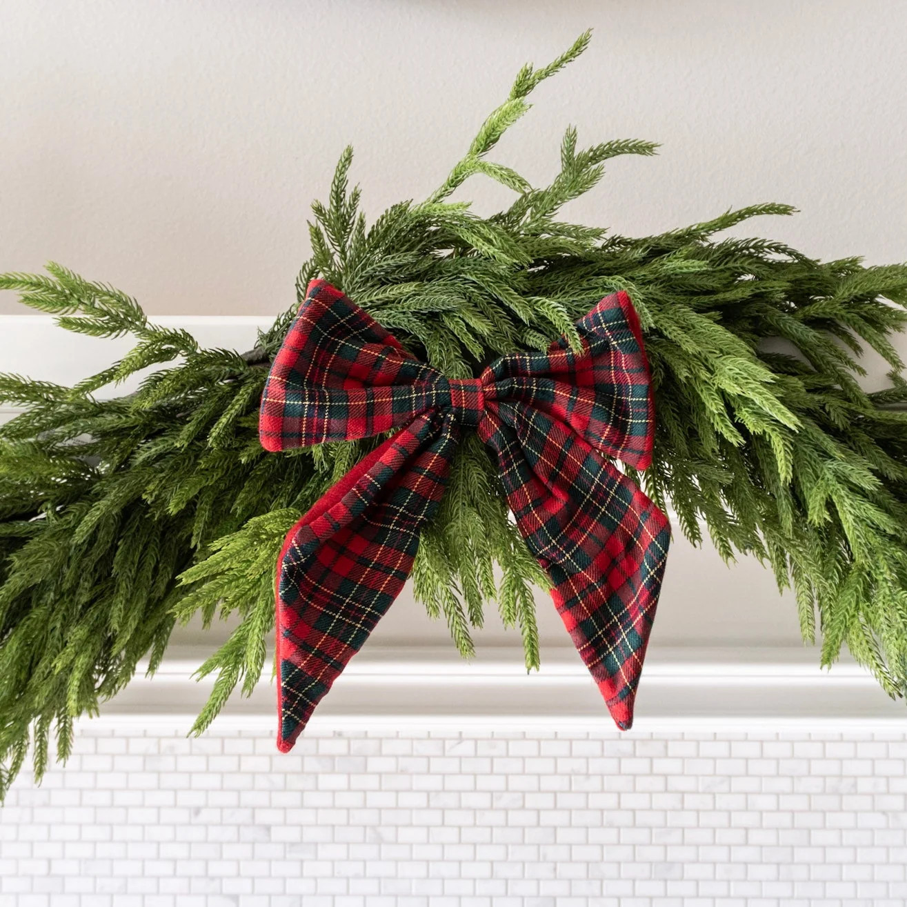 Plaid Fabric Bow with Clip | Eco Chic Home