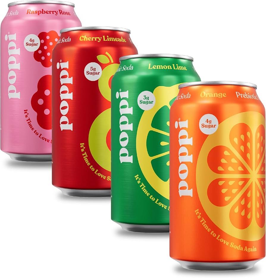POPPI Sparkling Prebiotic Soda, Beverages w/Apple Cider Vinegar, Seltzer Water & Fruit Juice, Tre... | Amazon (US)